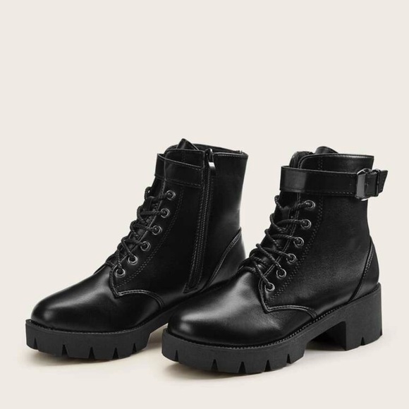 SHEIN Shoes - SHEIN | Lace Up Platform Boots